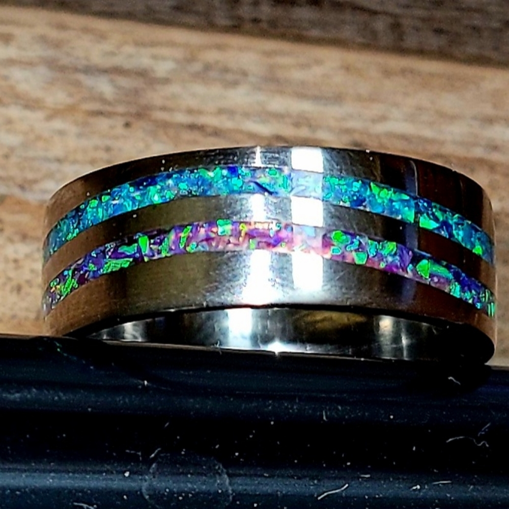 Custom made opal wave ring - Picture 4 of 6